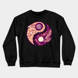 Peach Feathers Yin Yang Crewneck Sweatshirt